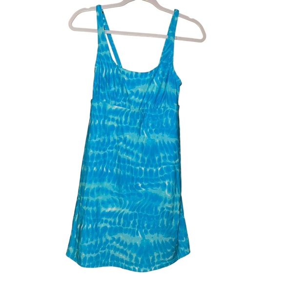 Lands end  Tummy Control Square Neck Swim Dress One Piece Swimsuit with Shorts 4 - Picture 1 of 4